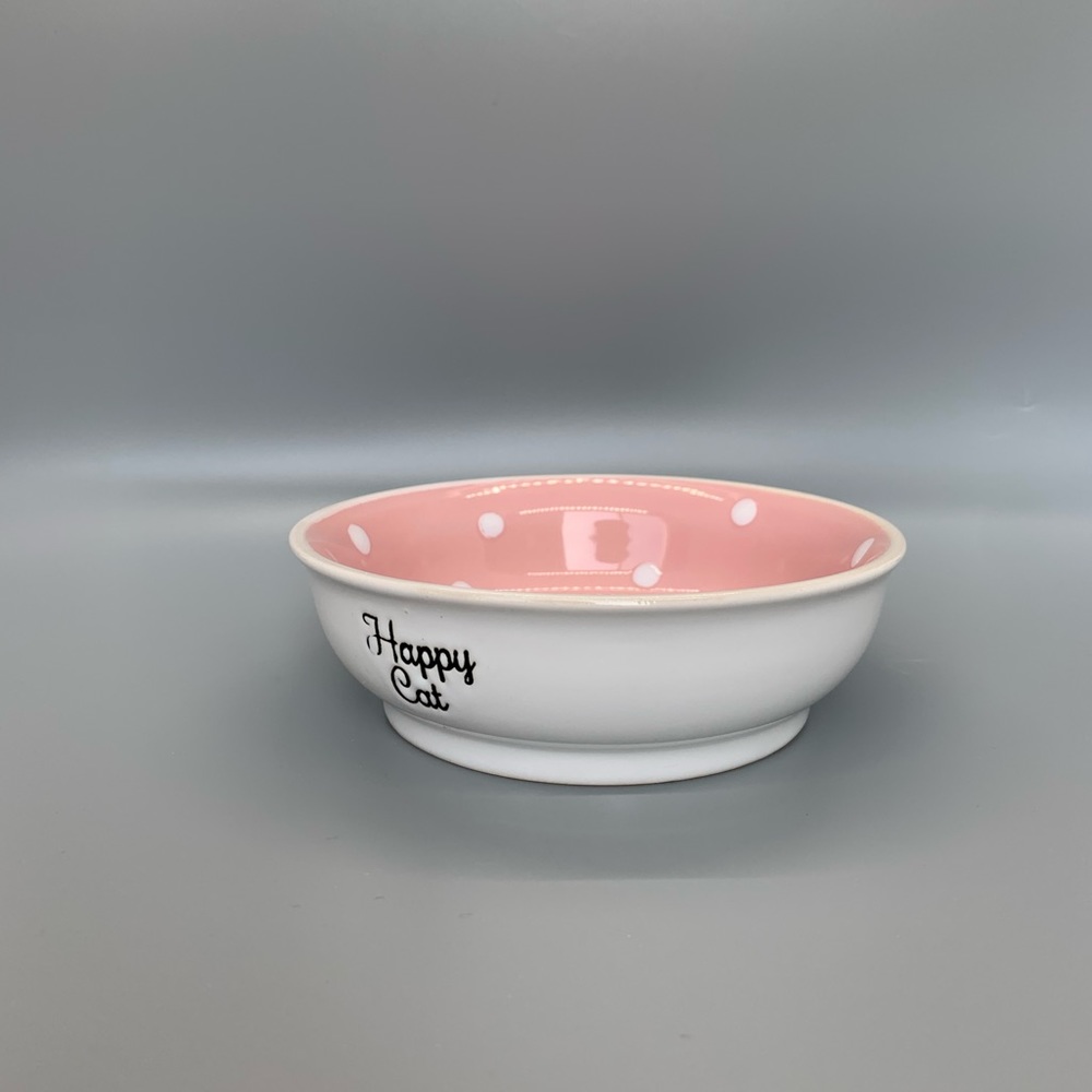 Happy Cat Bowl with polka dots - brand new - Picture 4 of 4
